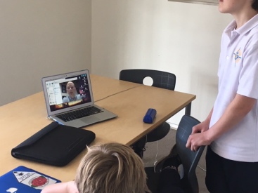 Skyping with an expert to help answer the weekly question